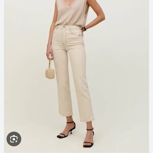 SOLD Reformation Cowboy High Rise Straight Jean in Almond sz 23
